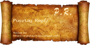 Pusztay Regő névjegykártya
